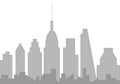 City skyline. Buildings silhouettes. Cityscape background. Urban landscape with skyscrapers. Vector illustration Royalty Free Stock Photo